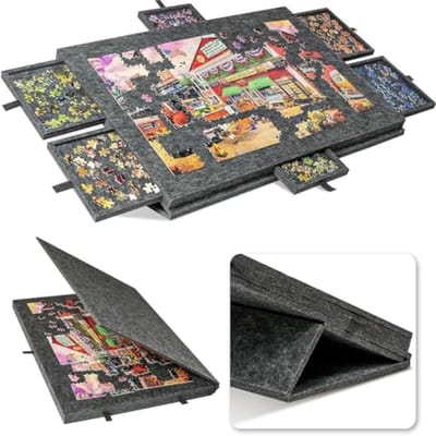 Puzzelmat - Legpuzzel Bord - Puzzel Opslag - Kantelbaar Ontwerp - Tot 1500 Stukjes - Licht Camel
