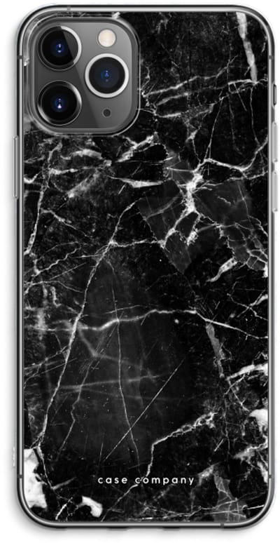 Case Company® - Hoesje geschikt voor iPhone 11 Pro Max hoesje - Zwart Marmer - Soft Cover Telefoonhoesje - Bescherming aan alle Kanten en Schermrand