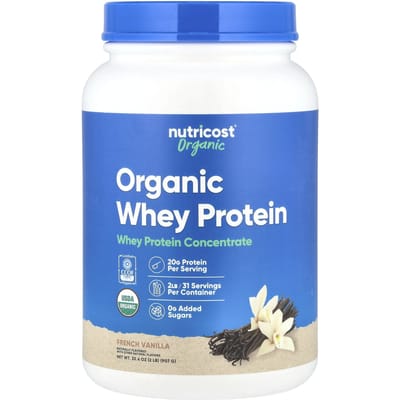 Nutricost, Biologisch Wei-eiwit, Franse Vanille, 2 lb (907 gram)