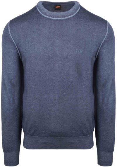 BOSS Trui Astefo Wol Blauw - Maat M - Heren - Pullovers