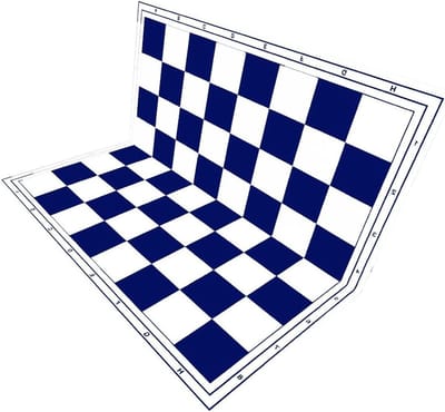 Schaakbord Kunststof - Strategisch Spel - Thuis Spelen - Opvouwbaar Ontwerp - 57 mm Velden - Blauw Wit
