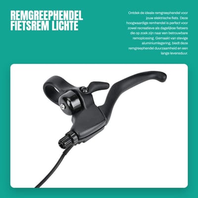 Dailygoods - Remgreephendel - Fietsrem - Lichte aluminiumlegering - Zwart - Duurzaam en stevig - Geschikt voor elektrische fietsen - Modern design