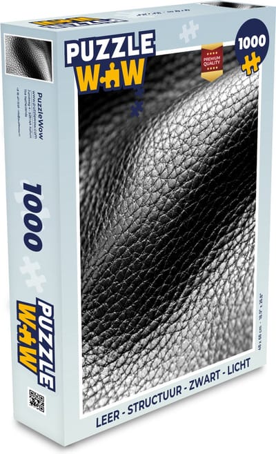 Puzzel Leer - Structuur - Zwart - Licht - Legpuzzel - Puzzel 1000 stukjes volwassenen