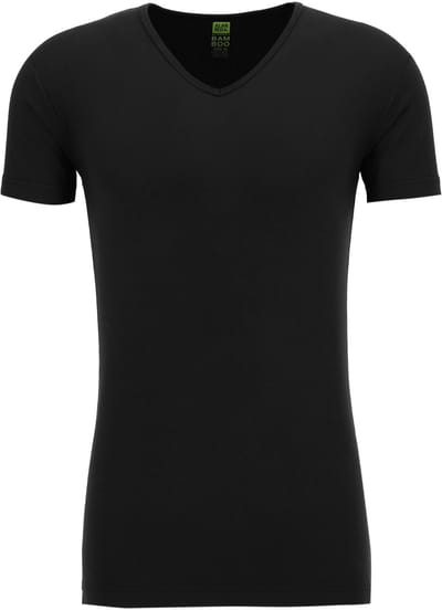 Alan Red Bamboo T-shirt Zwart - Maat S - Heren - Basic T-shirt