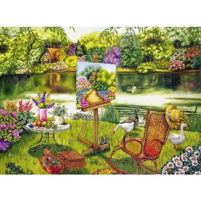 5D DIY volledige ronde boor diamant schilderij lente landschap mozaïek borduurwerk 20X30CM beige