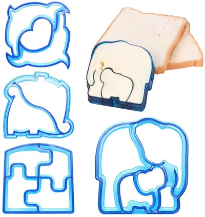 Dailygoods- Broodsnijders 4 Stuks - Uitsteekvormen voor Kinderen - Voedselveilig Kunststof - Herbruikbaar - Schattige Vormen - Eenvoudig te Gebruiken - Uitsteekvormpjes