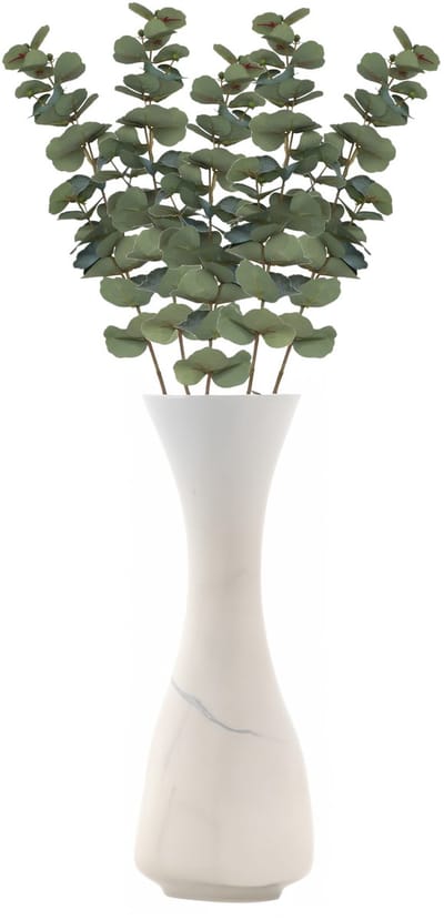 Chaks Kunsttak Eucalyptus - 5x - 69 cm - kunst zijdebloemen - kunstplant - met knoppen