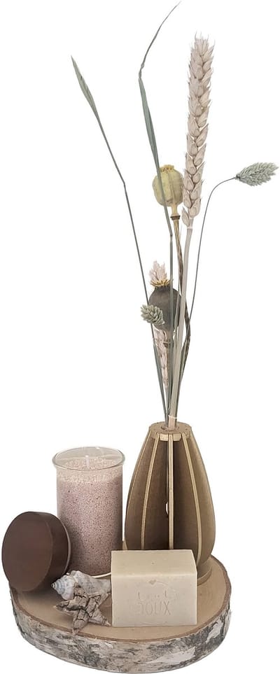 Luxe Cadeauset met Droogbloemen, Kaarsenzand en Ambachtelijke Zeep - Beige - Woondecoratie - Sfeer - Pearlsand - Cadeautip - Natuurlijke ingrediënten