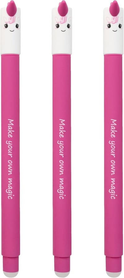 SnelShoppen - Uitwisbare Rollerbalpen Eenhoorn - 3 Animal Erase it-pennen - Gelpen Blauw 0,7 mm - Ideaal voor School, Kantoor en Creatief Gebruik