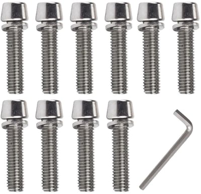 Dailygoods- Fietsschroeven 10 stuks - M5 x 20 mm - Fietsstuurschroeven - Vaste Schroeven - Inclusief Inbussleutel - Sluitringen voor Sterkere Montage - Fietsschroef