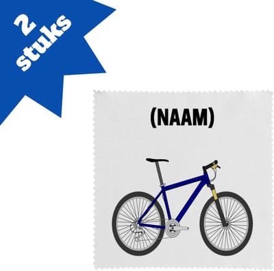 Akyol - mountainbike met eigen naam brillendoekjes - Sport - mountainbiker - sport - 17,8 bij 17,8 cm - 2 stuks