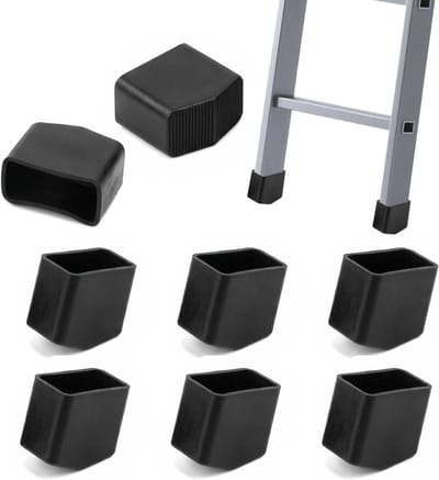 Rubberen Ladderdoppen - Laddervoetjes - Veilig Klussen - Antislip Grip - 40 x 20 mm - Zwart