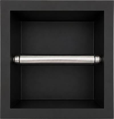 Via Fectio® Inbouw Toiletrolhouder - Zonder Klep - Mat Zwart - RVS