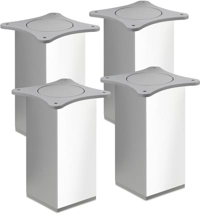 4 St. meubelpoot QUEBEC II 150 mm 65 x 65 mm gepolijst chroom meubelpoten van aluminium van Sotech