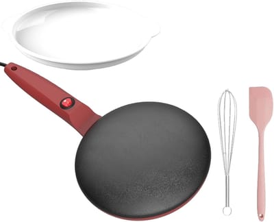 Elektrische Pannenkoekenmaker - Crêpe Apparaat - Snelle Ontbijtjes - Automatische Thermostaat - 20cm Diameter