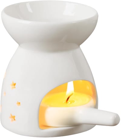 Dailygoods- Wasbrander Keramisch - Theelichtkaarsenhouder - Wax Melt - Decoratief - Hittebestendig - Elegante Hoogglans Afwerking - Theelichthouder