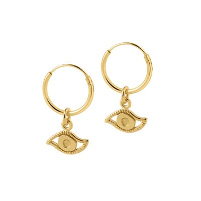 Goud Plated Hoop met Oog 12 MM