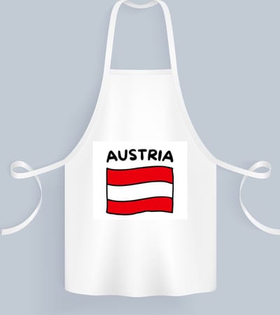 Akyol - austria vlag Keukenschort - Oostenrijk - reizigers - toerist - verjaardagscadeau - souvenir - vakantie - 82 bij 71 cm