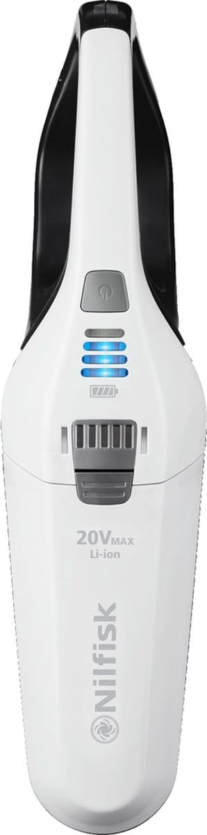 Nilfisk Quick 20V Wit – Draadloze kruimelzuiger met krachtige 20V accu, 12 minuten gebruiksduur en laadstation