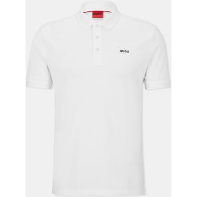 Hugo Heren Donos Katoenen Polo Shirt (Wit)