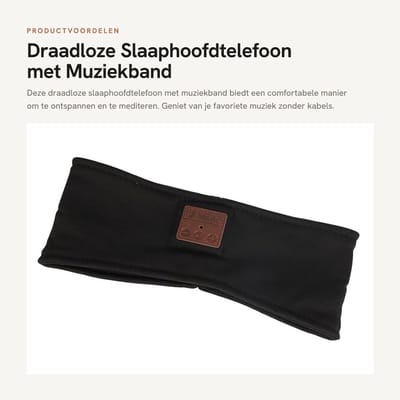 Dailygoods - Draadloze Slaaphoofdtelefoon met Muziekband voor Ontspanning