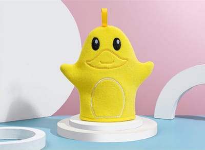 Washand voor baby en kinderen - Eendje - Washandjes - Washandschoen - Washand baby - Douche handschoen - Washandje - Geel