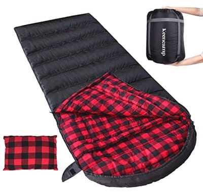 Warm Flanellen Slaapzak 3-4 Seizoenen - XXL Draagbare Winterslaapzak voor Camping - Tot -1 °C
