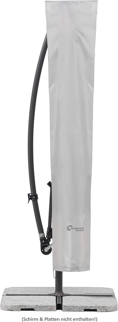 Beschermhoes voor ronde parasols tot 300 cm Ø - Zilvergrijs - Hoogwaardige kwaliteit - 3050 cm x 1450 cm x 3 cm Parasol Protective Cover