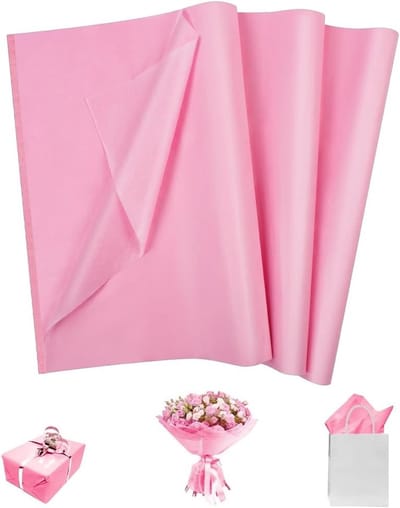 Kleurvol inpakpapier van 35 vellen 50 x 70 cm voor DIY, feestdecoratie en geschenken in het roze