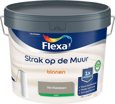 Flexa - Strak Op De Muur Binnen Mat - Vol Kleisteen - Mengverf - 10 L