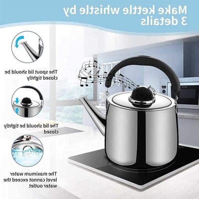 Kookplaat Ketel - Theepot Waterkoker - Water Koken - Hittebestendig Handvat - 6L Capaciteit - Zilver