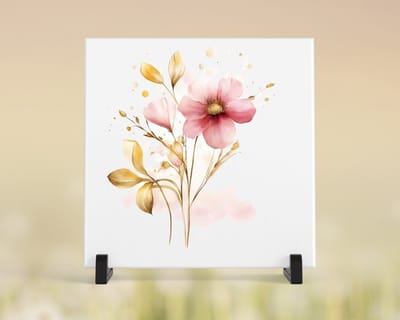 Tegeltje met tekst/afbeelding - Bloemen 08. - 15x15 cm - tegeltje met afbeelding, cadeau, tegeltje, tegeltjes met tekst, tegeltje met spreuk, spreuktegels, woonaccessoires