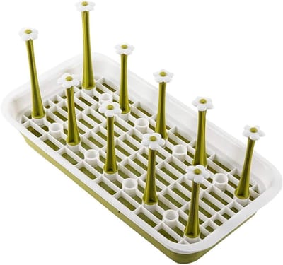 Afwasfles Droogrek - Beker Organizer - Keuken Opbergen - Ruimtebesparend Ontwerp - 10 Stuks - Groen