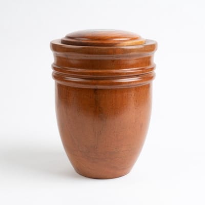 Houten Urn Groot 3 liter Diepbruin Met Sierranden - Urn voor Menselijke As - Crematie Urn voor As Volwassenen
