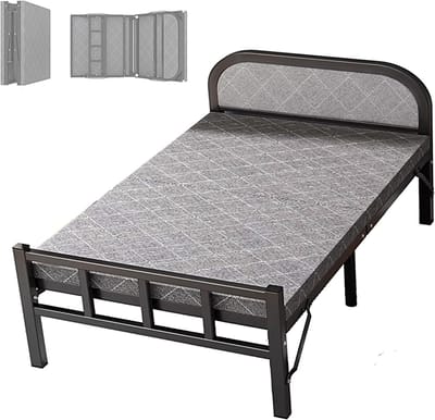 Opvouwbaar Kinderbed - Logeerbed Opklapbed - Extra Slaapplek - Stevig Stalen Frame - 190 x 120 x 53cm - Zwart