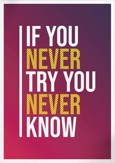 You Never Know (Motivatie & Inspiratie) | Poster | A3: 30 x 40 cm