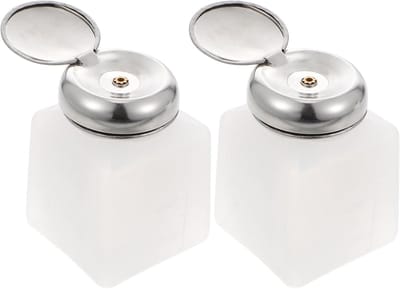 Lege Druk Alcohol Dispenser - Vergrendelbare Drukpomp Flessen, Vierkante Plastic Flessen, Set van 2, Wit, Perfect voor Alcohol en Desinfectiemiddel