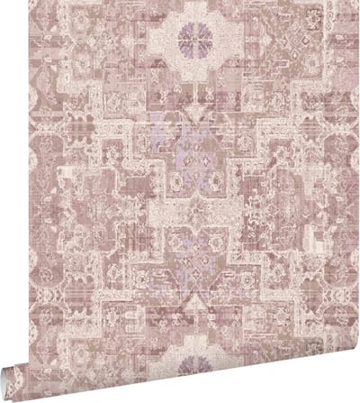 ESTAhome behang oosters kelim tapijt lichtpaars - 50 x 900 cm - 131363