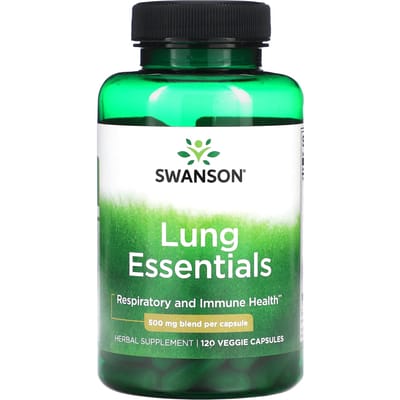 Essentiële Voedingsstoffen voor de Longen, 500 mg, 120 Plantaardige Capsules