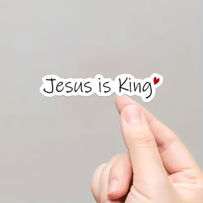VANDAAG VERZONDEN - Sticker 7cm - Jesus is King - Christelijk - Jezus