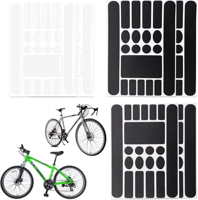 Zelfklevende Framebescherming Film voor Fietsen - 6 Stuks PVC Stickers voor Mountainbike en Stadsfiets, Ideaal voor Carbon en Lakbescherming