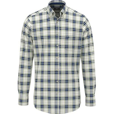 Fynch-Hatton Overhemd Oxford Check Button-Down Harbor Blue / male