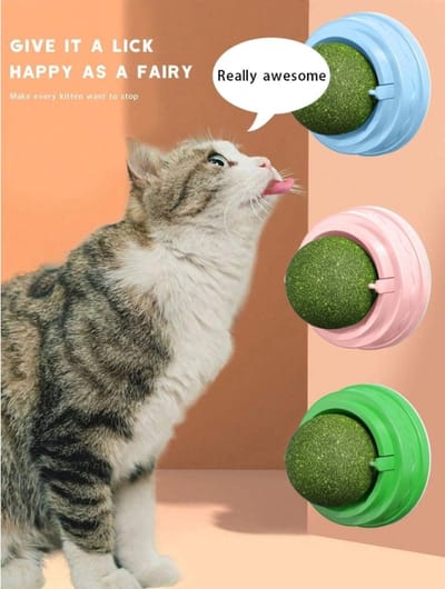 SuperShopper - Catnip Bal 2 stuks - Roterende Functie - Muurklevend - Speelgoed - Bevorderend Voor Spijsvertering
