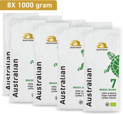 Australian Brazil Special Blend koffiebonen - 1000 gram - 8 zakken - BIO/RFA