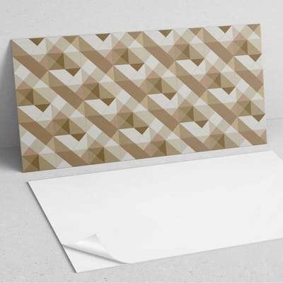 Coloray Wandpanelen Zelfklevend - Geometrische vormen in aardetinten PVC Wandpaneel - 100 cm x 50 cm - Beige Wandbekleding Zelfklevend - 1 stuk - Texturen Wandpanelen Zelfklevend - Keuken Wandpanelen - Wandpanelen Badkamer