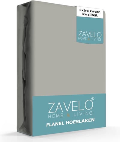 Zavelo Hoeslaken Flanel Grijs - Lits-jumeaux (180x200 cm) - 100% Katoen