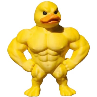 Gedefinieerde Armspier eendenbeeldje Gedefinieerde Benen 3D Geprint Spier Eend Standbeeld Mini Maat Verzamelaarsobject 3D Bureau Decor Kantoor Decor (Yellow,S)