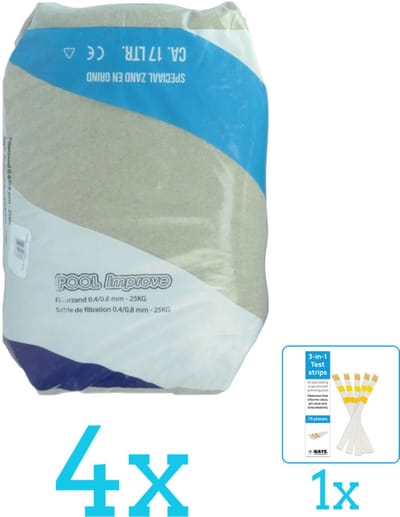 Pool Improve - Summer Fun Filterzand - 25 kg - Volumebundel - Filterzand - 4-delig