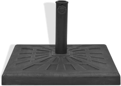 Parasolvoet Vierkant - Parasolhouder Bodem - Buitenruimte Aankleden - Decoratief Bronzen Look - 12 kg - Zwart