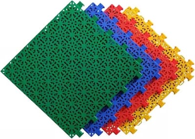 Modulaire Vloertegels - In elkaar grijpende Tegels - Buiten Sportvelden - Snelle Waterafvoer - 10 Stuks - Groen